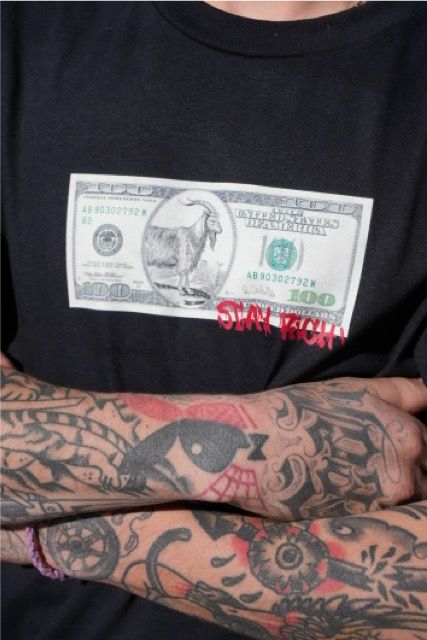 Marškinėliai RICH Dollar Goat Black
